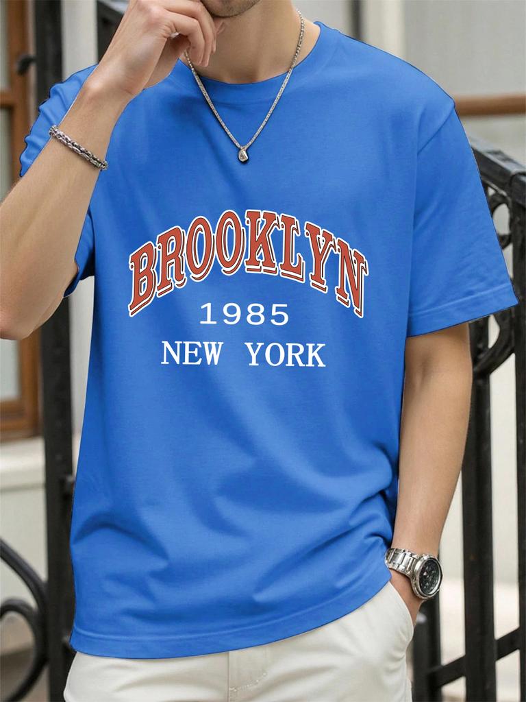New York 1985 Brooklyn Design Tee Shirts ONeck Loose Short Sleeve Trendy Cotton Sportswear Unisex Comfortable Summer TShirt