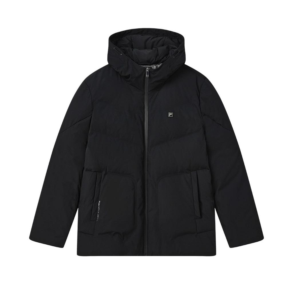 FILA White Special Versatile Hooded Simple Warm Long Sleeve Down Jacket Men outerwear F51M543990A-BK