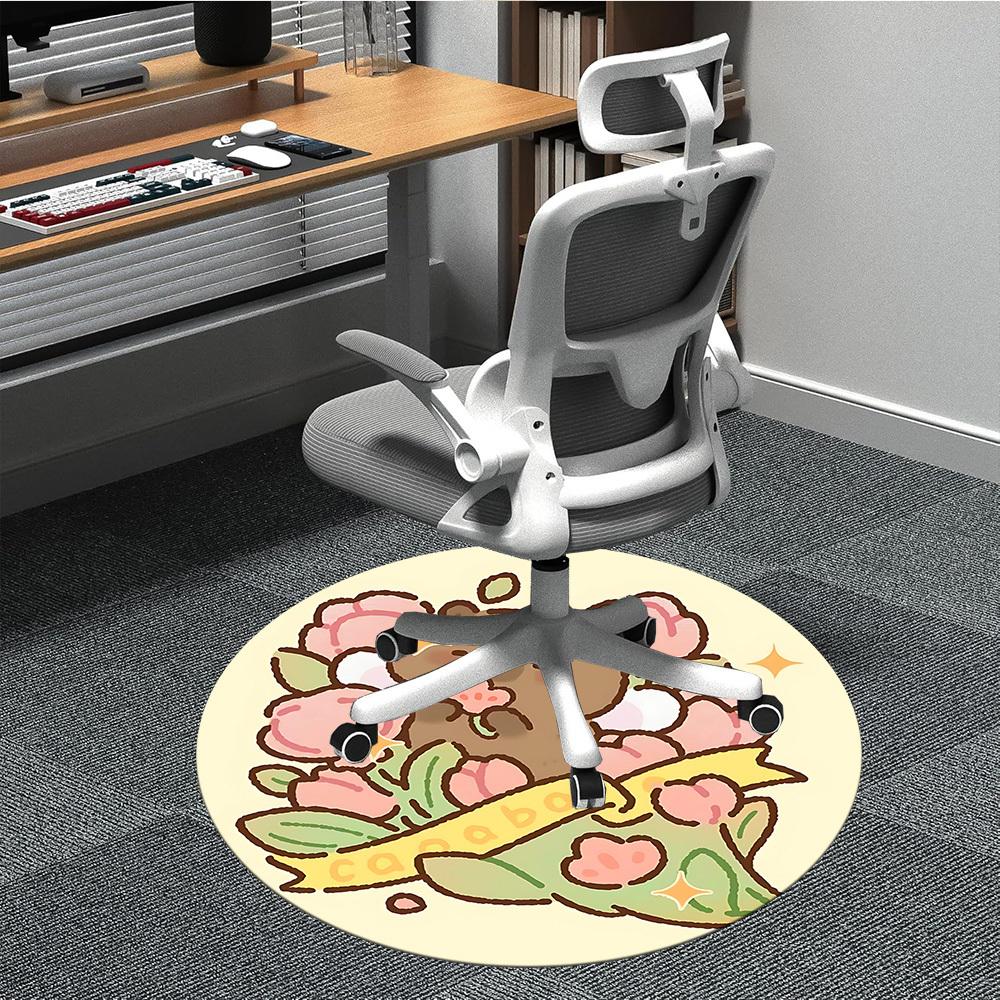 

1pc Floral Capybara Chair Carpet for Office, , Non-slip carpet, Very suitable for offices, farmhouses,Outdoor carpet yy251120011 80cm by 80cm