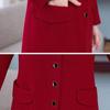 Elegant Pure Color Double Faced Wool Coat Women Slim Fit Mid Long High Quality Autumn Winter Trench Coat