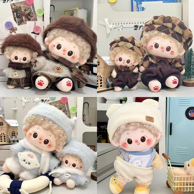 Niedliches 20x10cm Herbst/Winter Baumwoll-Plüschpuppen-Bekleidungsset