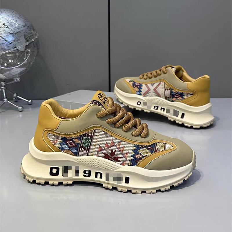 22 winter new printing embroidery sports shoes casual and comfortable platform dad shoes