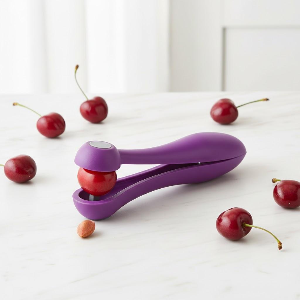

Cherry Seed Remover Tool Quick Corer Kitchen Gadget Fruit Pitter Squeeze Core Removal Easy Pit Extractor фиолетовый