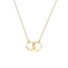 Dropshipping 18k Gold Plated Interlocking Circle Choker Pendant Necklace for Women Double Circles Connection Copper Link