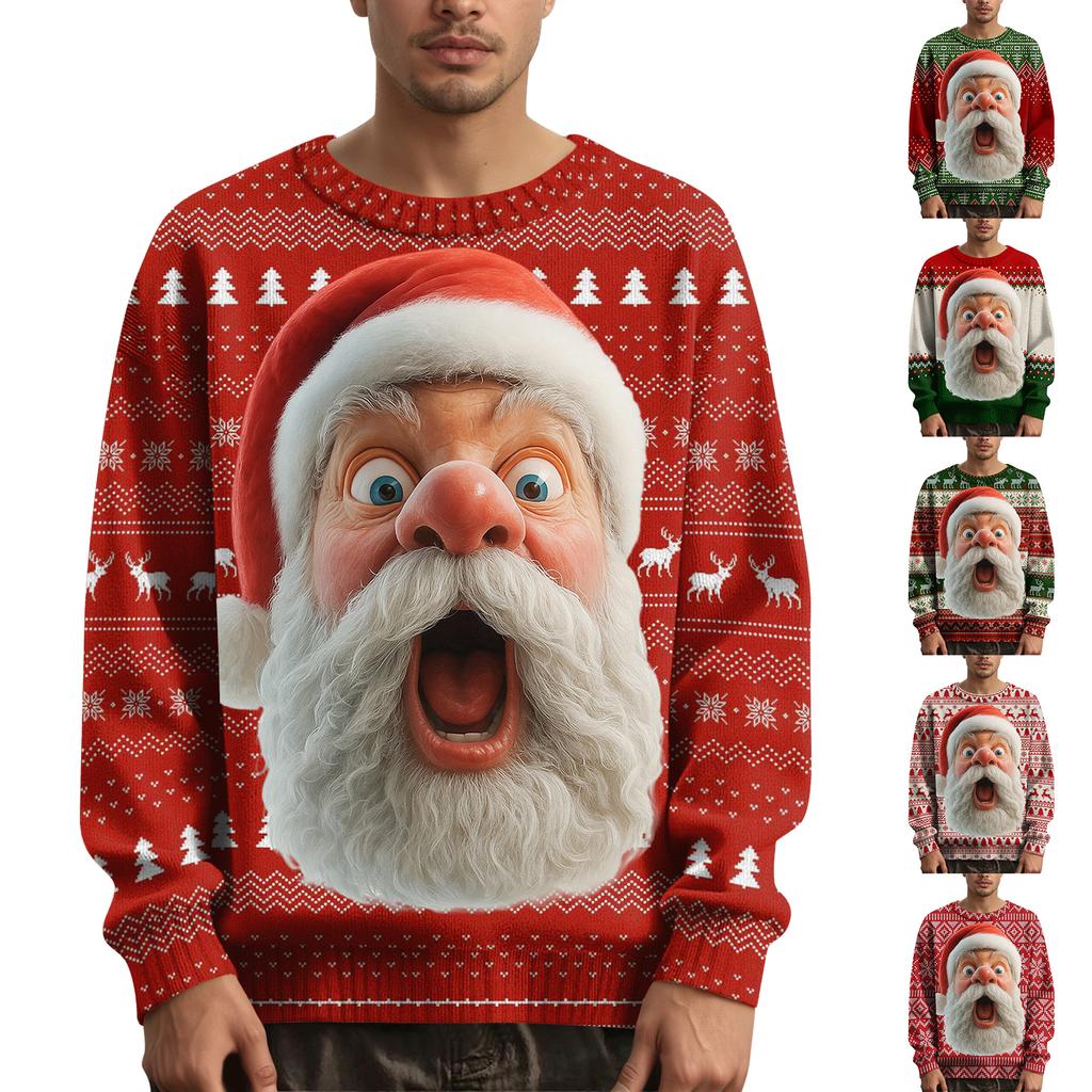 Pánský vánoční svetr s potiskem na límci