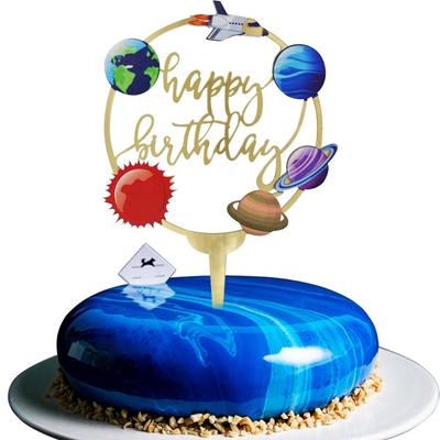 Universum Zonnestelsel Kinderen Acryl Babyborrel Buitenruimte Feestartikelen Taarttopper Taartdecoratiegereedschap Bakvlaggetjes