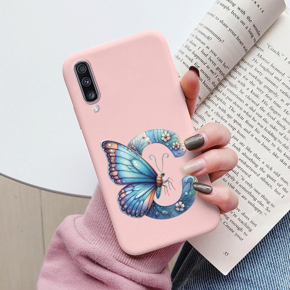 Colorful Letter Love Flower Butterfly Phone Case For Samsung Galaxy A50 A50S A06 A10 A11 A07 Girls Shell Shockproof Bumper Cover