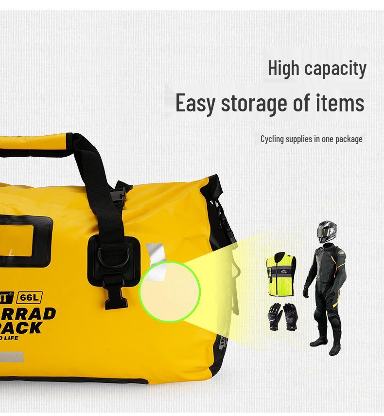 ISE MOUNT Waterproof Motorcycle Rear Seat Bag - Large Capacity, Convertible Backpack/Shoulder Bag for Outdoor Travel and Cycling.