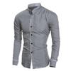Men's Korean Style Slim Fit Long Sleeve Shirt - Casual Solid Color, New Spring Arrival