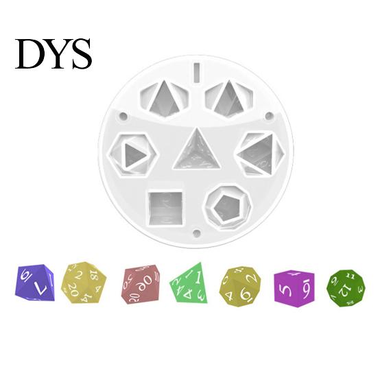 Silicone Dice Mold 3D with 7 Grids for DIY Making Irregular Multi-sided Digital Faux Crystal Game Props Ideal Gift Lovers Reusable