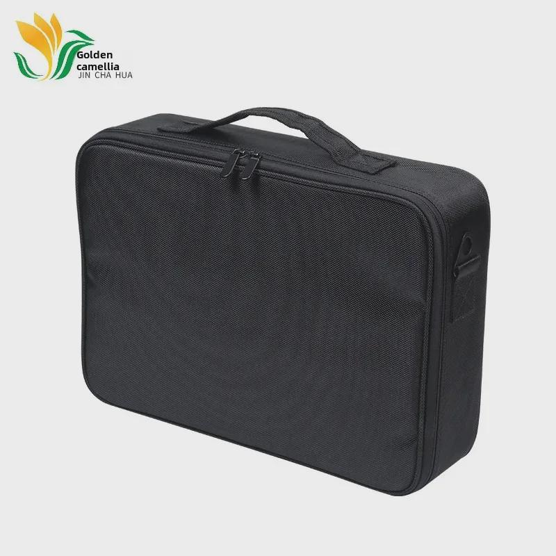 Portable Two-Tone Travel Cosmetic Bag with Tattoo Tool Storage and Large Capacity Divider