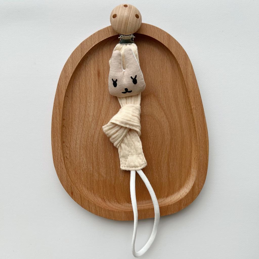 Cute Cartoon Animals Pacifier Chain Clip Cotton Cloth Dolls Animal Wood Rodent Nipples Holder Newborn Toys Teether Accessories