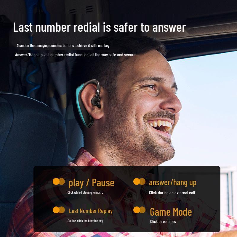 2025 Wireless Ear-Hook Bluetooth Headphones - 240 Hr Battery, Noise Reduction