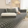 INS Ruit Dik Pluche Bankhoes Antislip Winter Warm Bankhanddoek Mat Wit Grijs Kleur L-vormige Bankhoes voor Woonkamer