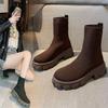 Winter Women New Thick Soled Boots Round Toe Outdoor Anti Slip Shoe Casual Breathable Short Boot Comfort Fashion Ladies Shoes