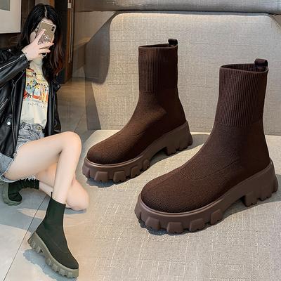 Stivali invernali da donna nuovi con suola spessa Punta tonda Outdoor antiscivolo Scarpa Stivaletto corto casual traspirante Comfort moda scarpe da donna