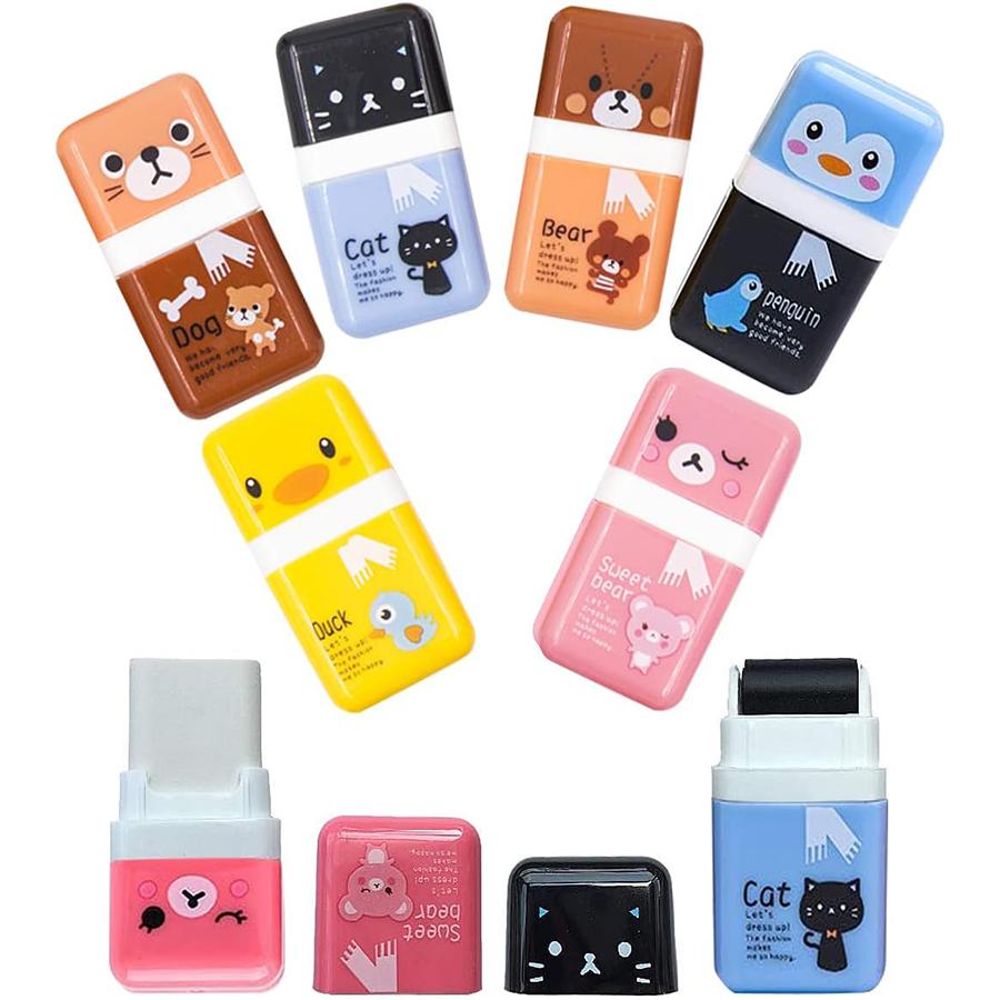 

Карандашные ластики, Карандашный ластик, футляр для бритья с валиком, который легко брать и снимать | Симпатичные и забавные сувениры на тему животных и школьные принадлежности для детей