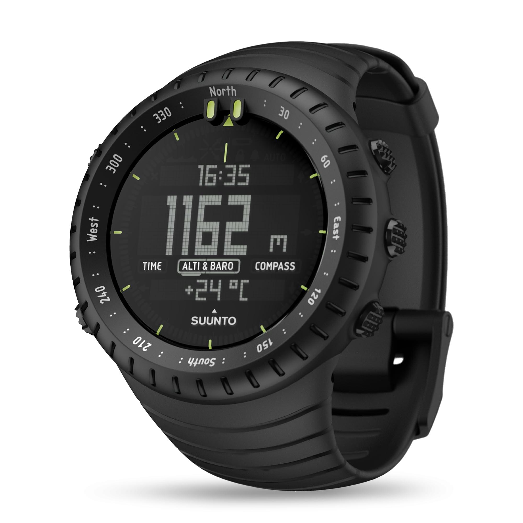 Наручные часы Suunto Core All Black для активного отдыха, водонепроницаемость 30 м, компас, высотомер, барометр, глубиномер - Официальная японская модель с гарантией