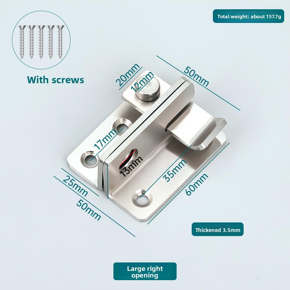 Stainless Steel Door Bolt Door Security Lock Wood Door Lock Left Right Hand Door Hardware Home Safety Lock