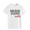 Roses Are Red Women's Loose Round Neck T-Shirt - Short Sleeve, Simple Design, 2021
