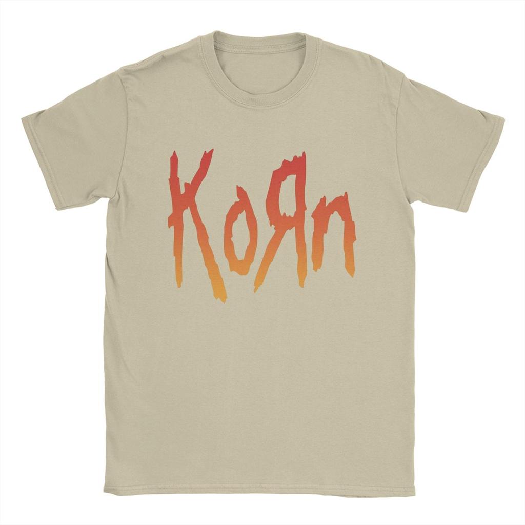 Funny Music Rock Korn Band T-Shirt Men Round Collar 100% Cotton T Shirts Short Sleeve Tees Unique Clothes