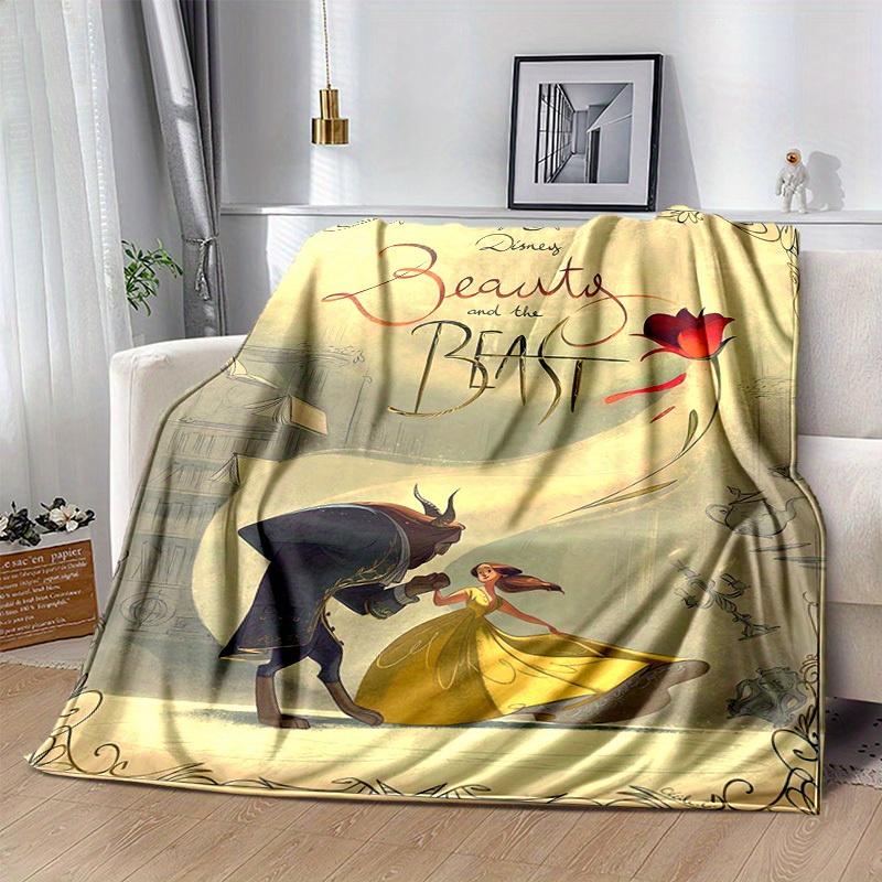 1pc, Disney's Beauty and the Beast: A Magical Home Décor Gift Cozy Blanket for Bedroom, Living Room, Travel, Camping, Car