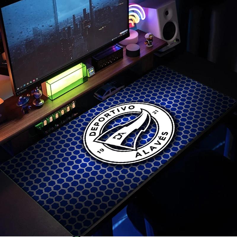 Deportivo Alaves Emblem mouse pad, rubber base, esports desk mat, mouse pad for gamers and office use, gaming desk , easy to clean mat