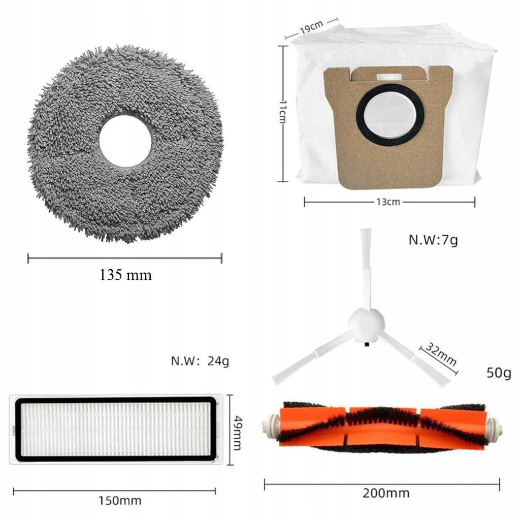 Akcesoria Do Xiaomi Mi Robot Vacuum X10+ Plus/X20+ Filtry Szczotki Worki