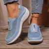 Women's Casual Soft Single Shoes Lightweight Anti Slip Flat Wedge Slip-on Shoes Women Autumn Comfort Walking Shoes Plus Size 43