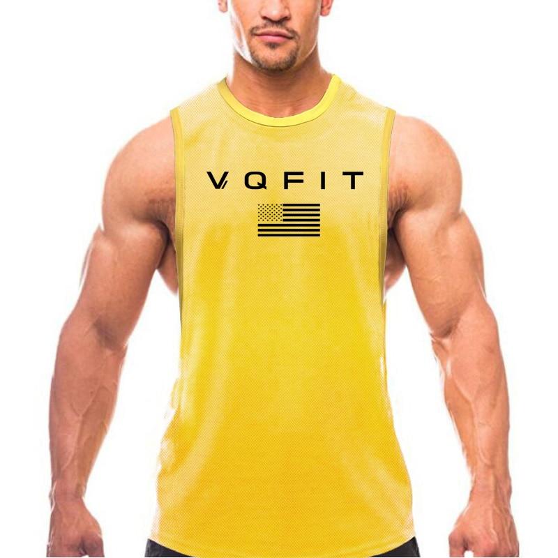 Do The Work  Summer Fitness Bodybuilding Gym Sports Personality Trend Printed Wide Shoulder O-neck Mesh Breathable Casual Tank Top