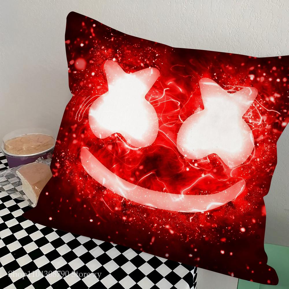 Dj M-Marshmello Pillow Case Square Pillow Bedroom Sofa Leisure Comfort Cushion Car Living Room Home Decoration