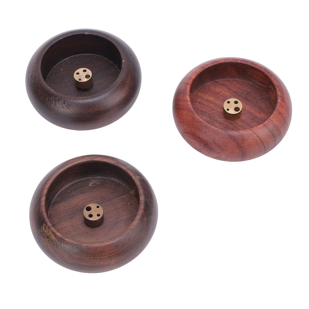 3pcs Incense Holder Walnut Rosewood Ebony Solid Wood Vintage Incense Stick Burner for Home Decor