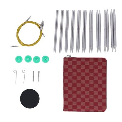 10 Paar austauschbare Rundstricknadeln Set, ergonomisches Design, Nadelknöpfe Typ P