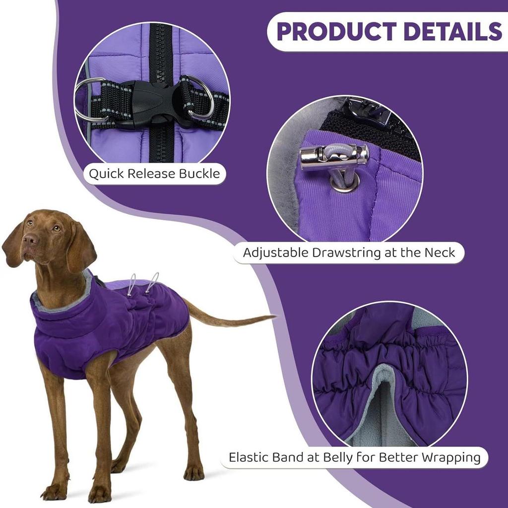 Russian Extreme Cold Waterproof Dog Coat - Windproof, Anti-freeze, Cotton Clothing for Large Dogs