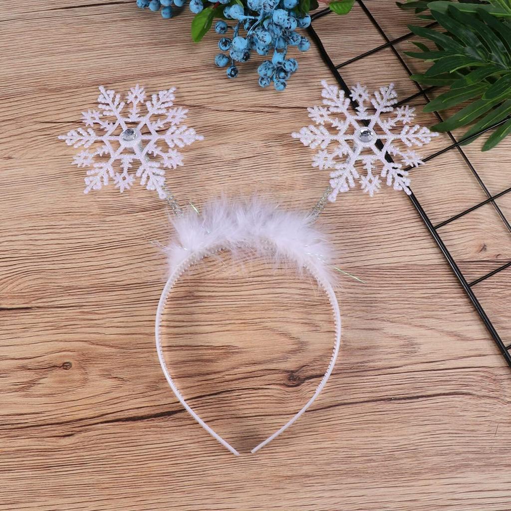 Christmas Headband 6pcs Christmas Decorative Headband Adorable Hair Bands Cute Snowflake Hair Hoops Snowflake Headdress Birthday Favors Halloween