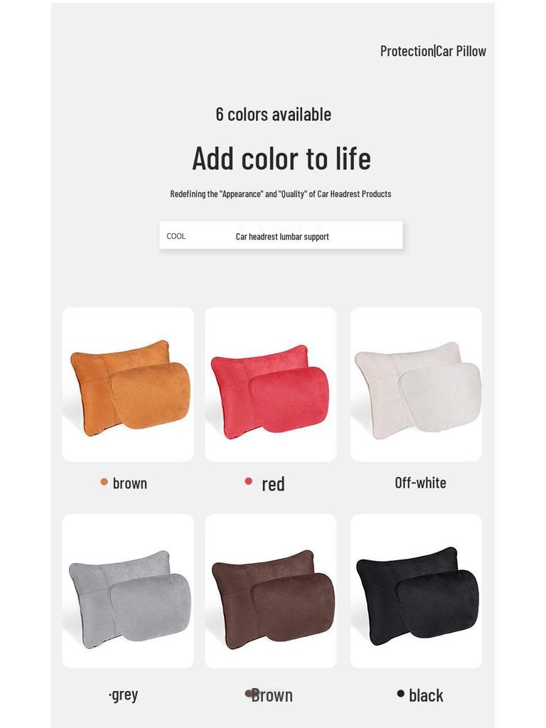Suede Lumbar Pillow for Maybach: Headrest Cushion and Neck Support.