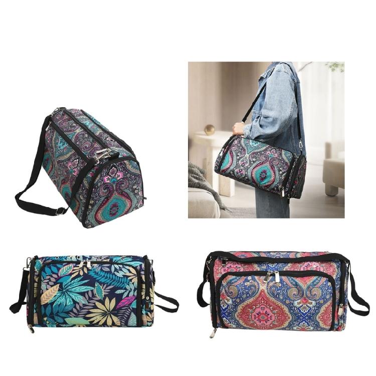 Durable Crochet Tote Bag for Yarn and Needle Hooks Keep Everything in Place