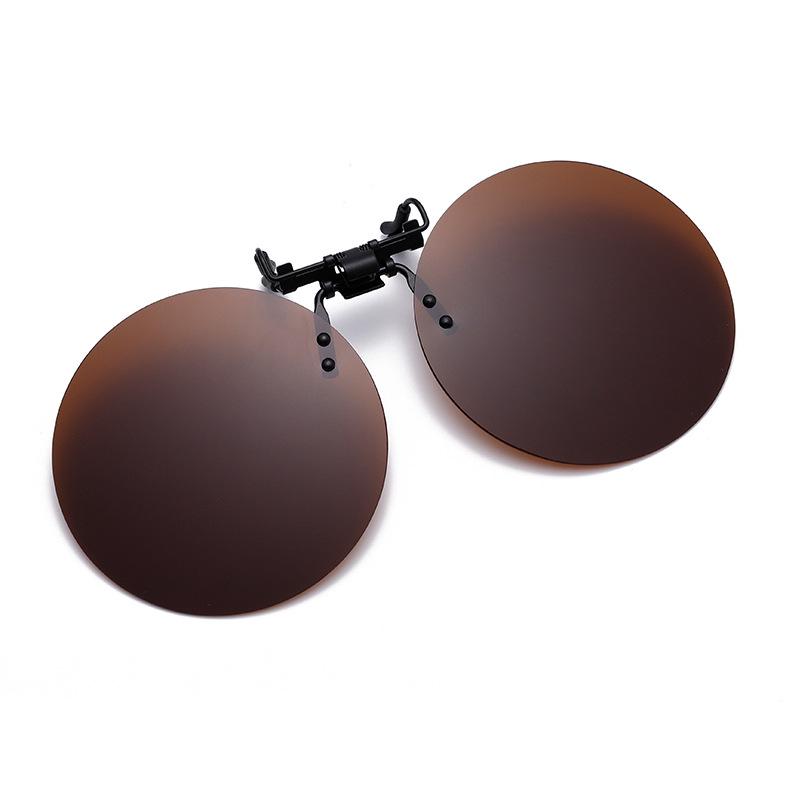 Retro Polarized Clip-On Sunglasses for Men & Women - Round Metal Flip-Up Prescription Glasses