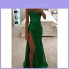 Vintage Satin Slip Dress With Side Slit For Evening Parties And Summer Events