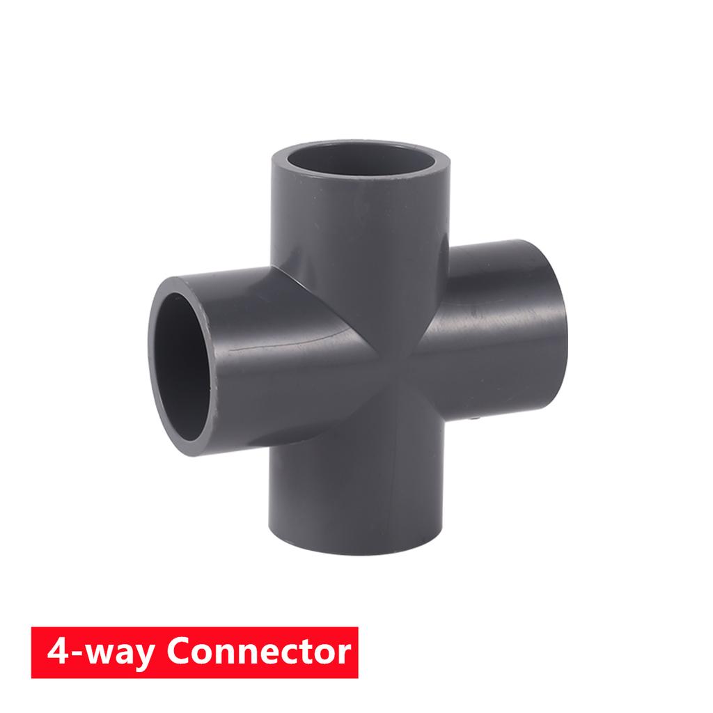 Straight 3-way 4-way Connector Inner Diameter 20mm 25mm 32mm PVC Garden Lawn Irrigation Water Pipe Pipe DIY Shelf Pipe Fittings