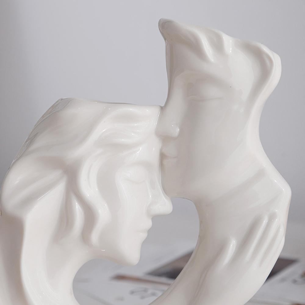 Kuss-Charakter-Paar-Vase, Keramik-Handwerksornament, Büro-Heim-Wohnzimmer-Dekorationsgeschenk, Paar, Vase