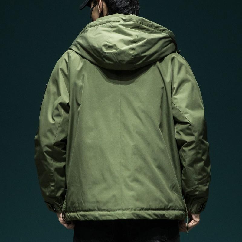 Mens Oversized Down Jacket Winter Warm Hooded Parka With Multiple Pockets Lightweight Outdoor Wear