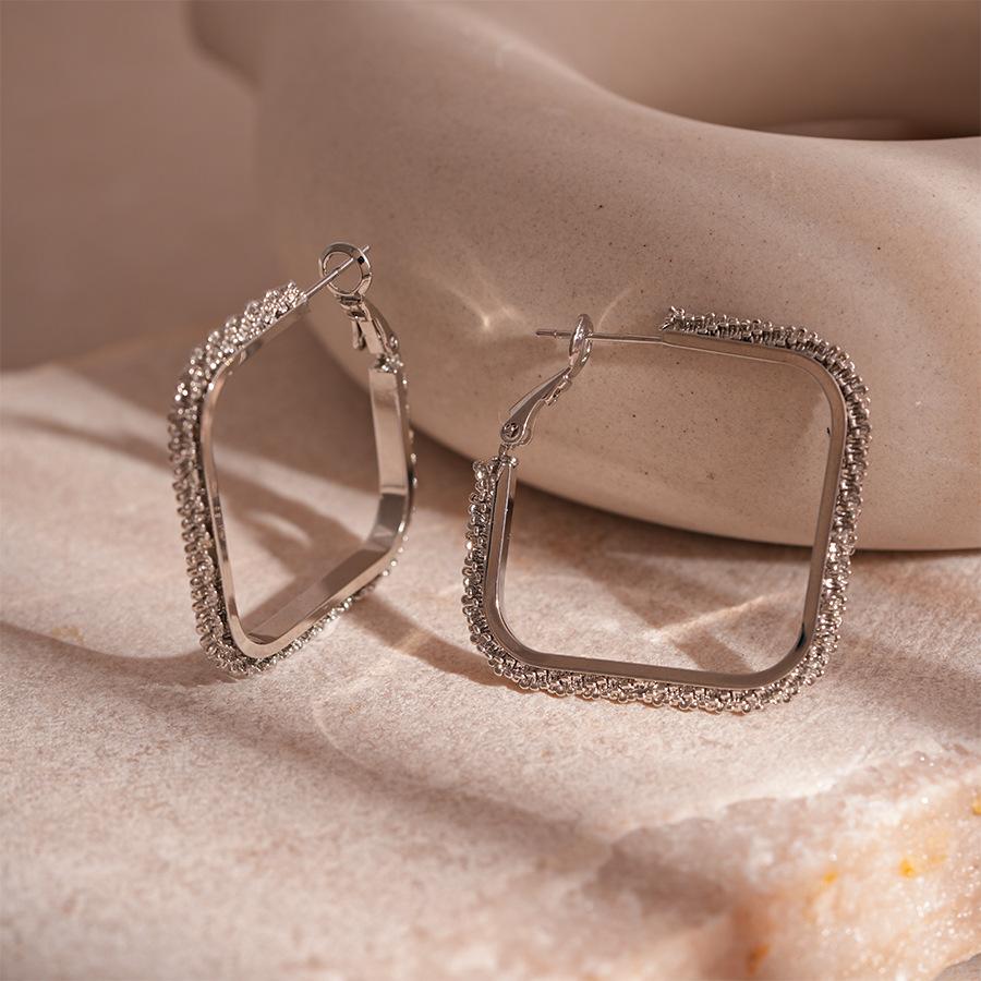 Металлические квадратные геометрические серебряные серьги-гвоздики модные ins холодный ветер серьги с темпераментом