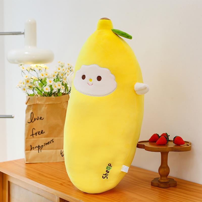 Soft cute lamb banana throw pillow plush toy cute long banana doll girl birthday gift