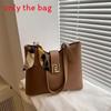 Capacity Large Simple Shoulder Bag With Solid Color Design And Decoration Scarf