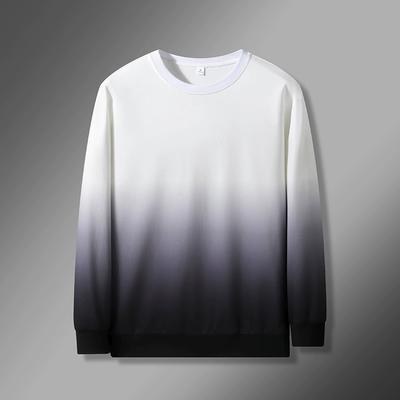 Degrade Renkli Uzun Kollu Tişört Erkek Temel Tişört Bol Kesim Üst Sweatshirt