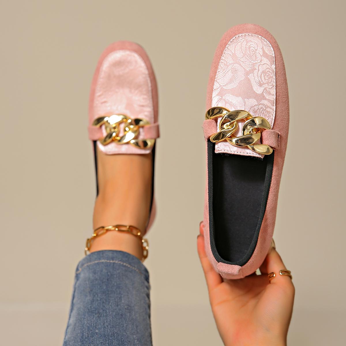 

New Fashion Flat Shoes Metal Slip on Lightweight Women Shoes Loafers Ladies Luxury Designer Shoes for Women Zapatos De Mujer 42