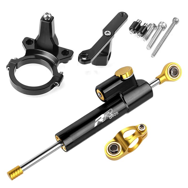 For QJMOTOR RRQ600 Motorcycle Aluminum Steer Damper Mounting Bracket Kit RRQ600 2021 2022 Fiber Carbon Accessories