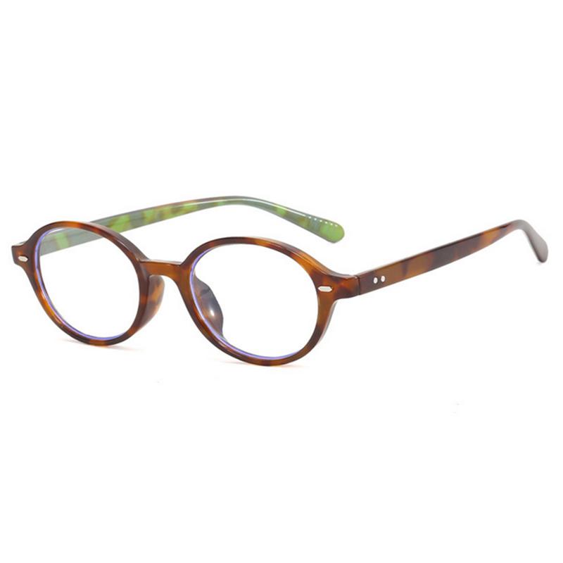 Trendiger Ovaler Mini-Rahmen Optische Brille Retro Künstlerisch Flache Linse Brillen Modebewusster Brillenrahmen Für Kulturelle Gläser