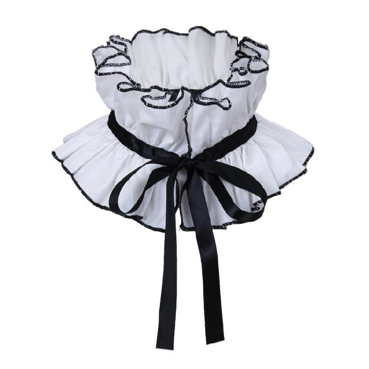 Adjustable Tie Ruffled Collar Vintage For Victorian Age Costumes and Cosplay Halloween Accessory Versatile Collar